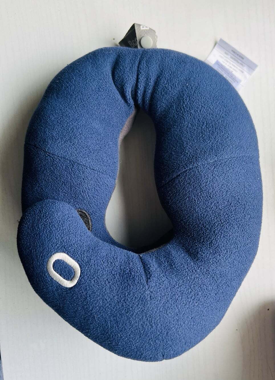 Bcozzy Travel Neck Pillow | Blue | Adjustable Ergonomic Airplane Travel Pillow - Picture 2 of 9